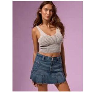 Coco Gauff x American Eagle High Rise Stretch Mini Denim Skirt Size 8/29W NWT